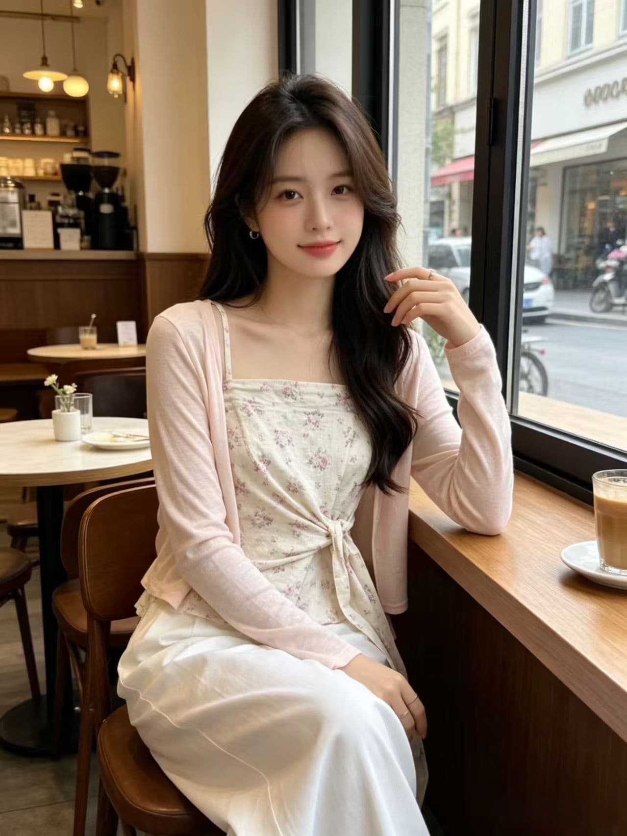 레트로 꽃무늬 스트랩 캐미솔 2026 여름 새로운 외부 가져 가라. 긴팔 자외선 차단 오픈 가디건 투피스 세트 이미지 3