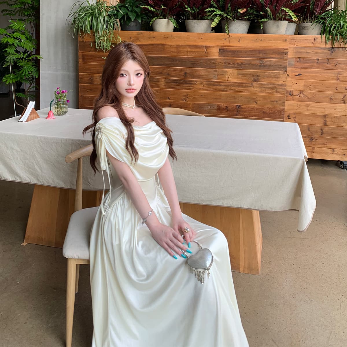 프랑스식 궁정 디자인 센스 삼색 흔들다 칼라 드레스 고급 센스 샤오 바이 치마 이미지 6