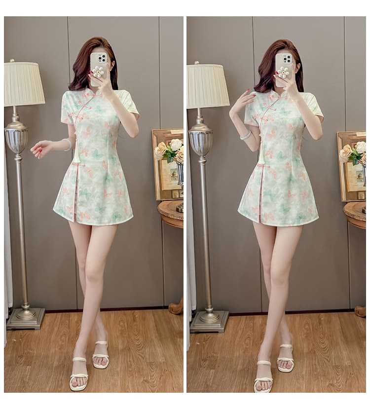 실사 새로운 개선 치파오 새로운 부드러운 영 섹션 품격 고급 소녀 작은 키 세트 상세 이미지 18