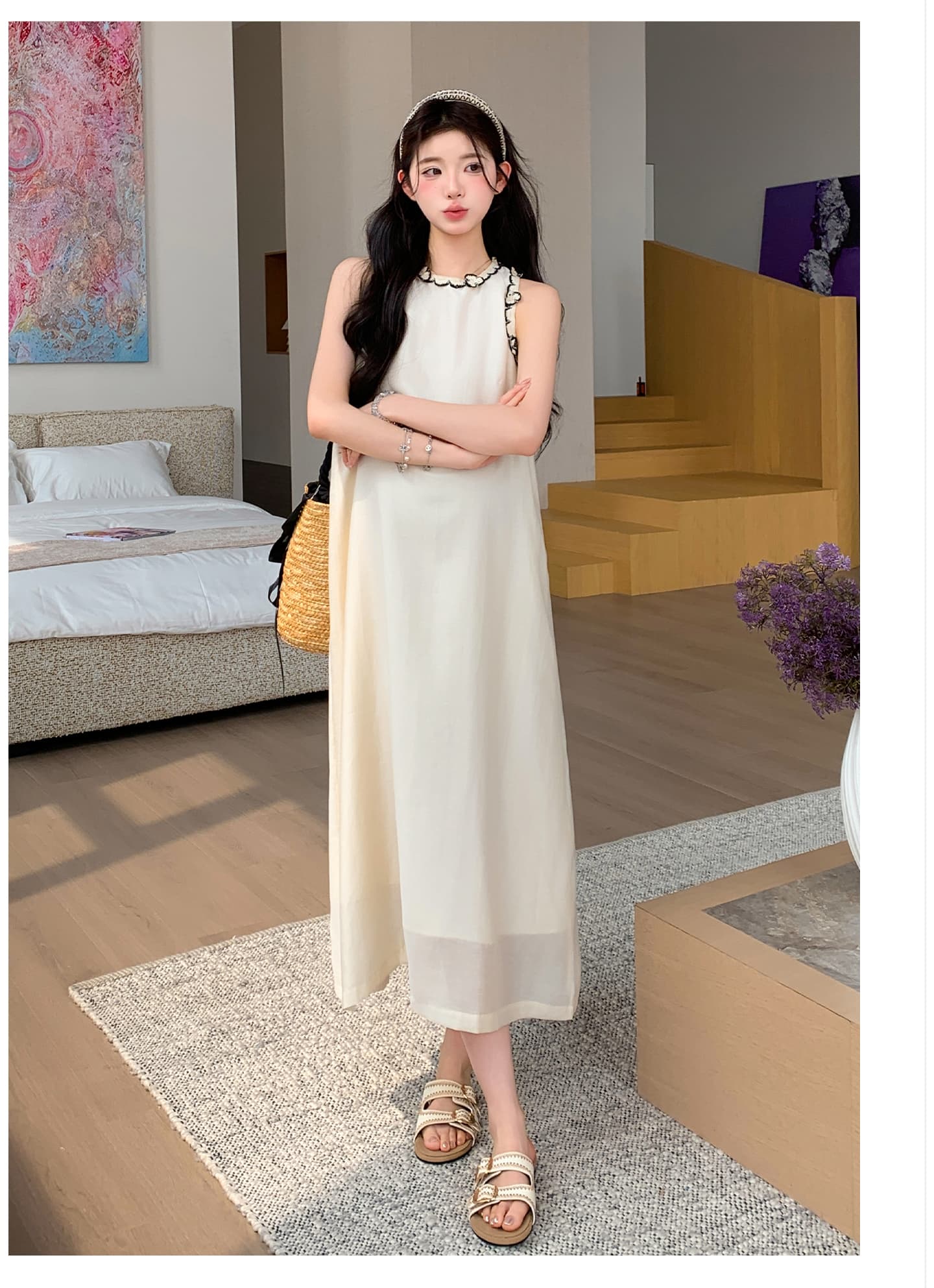 7167 실사 지금 임산부 프랑스식 주간 실크 식초 섬유 루즈핏 슬림해 보이는 느긋한 품격 익스트림 제인 바람 3 차원 꽃 스트레이트 치마 상세 이미지 20