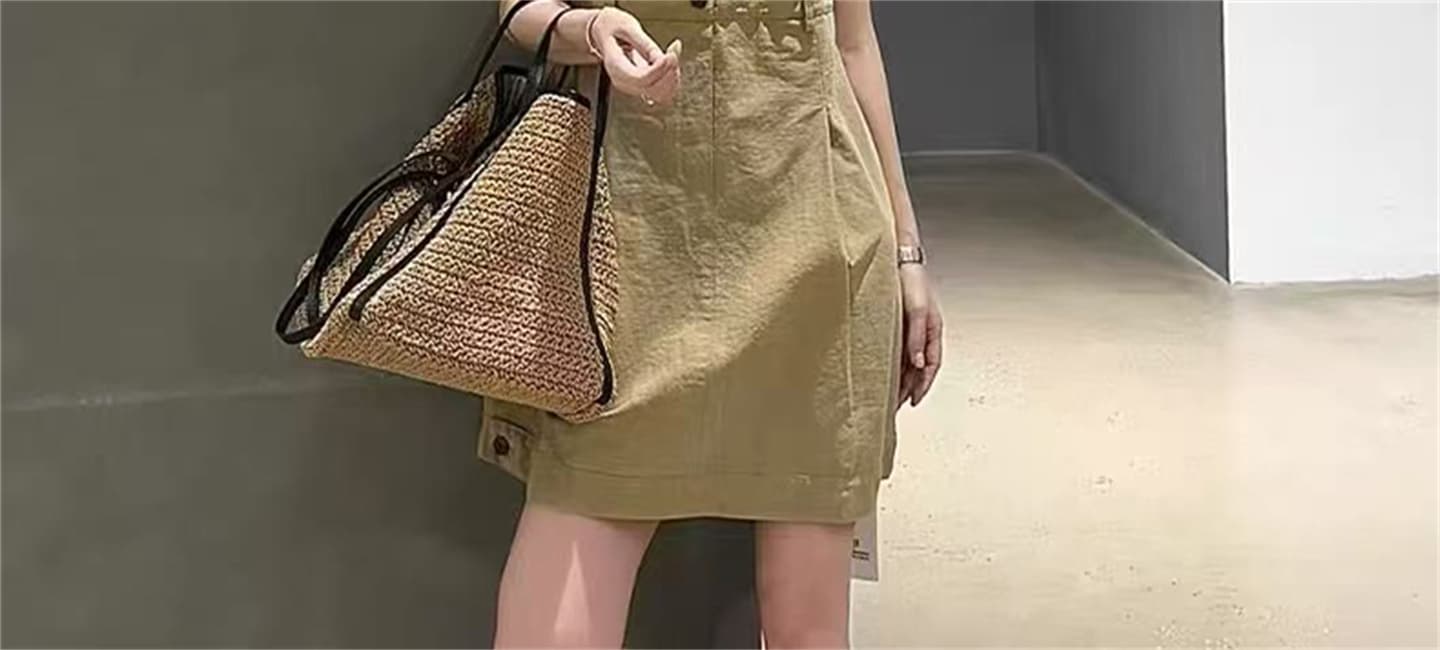 임산부 패션 배색 패치워크 민소매 진자 Pleat 워크웨어 슬림해 보이는 가짜 2개 루즈핏 슬림해 보이는 조끼 한 마디 중간 스커트 상세 이미지 2