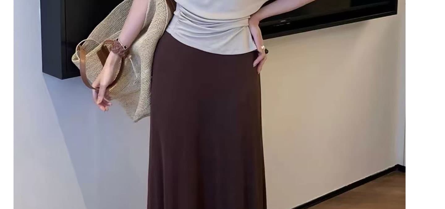 지금 빅 사이즈 작은 대중 디자인 센스 새로운 품격 캐주얼 주름 슬림해 보이는 루즈핏 드레스 불규칙 세트 상세 이미지 31