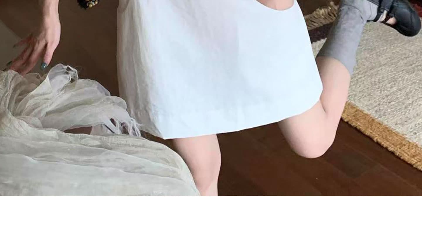 임산부 빅 사이즈 디자인 센스 화이트 민소매 드레스 작은 대중 디스플레이 다용도 여성 드레스 상세 이미지 46