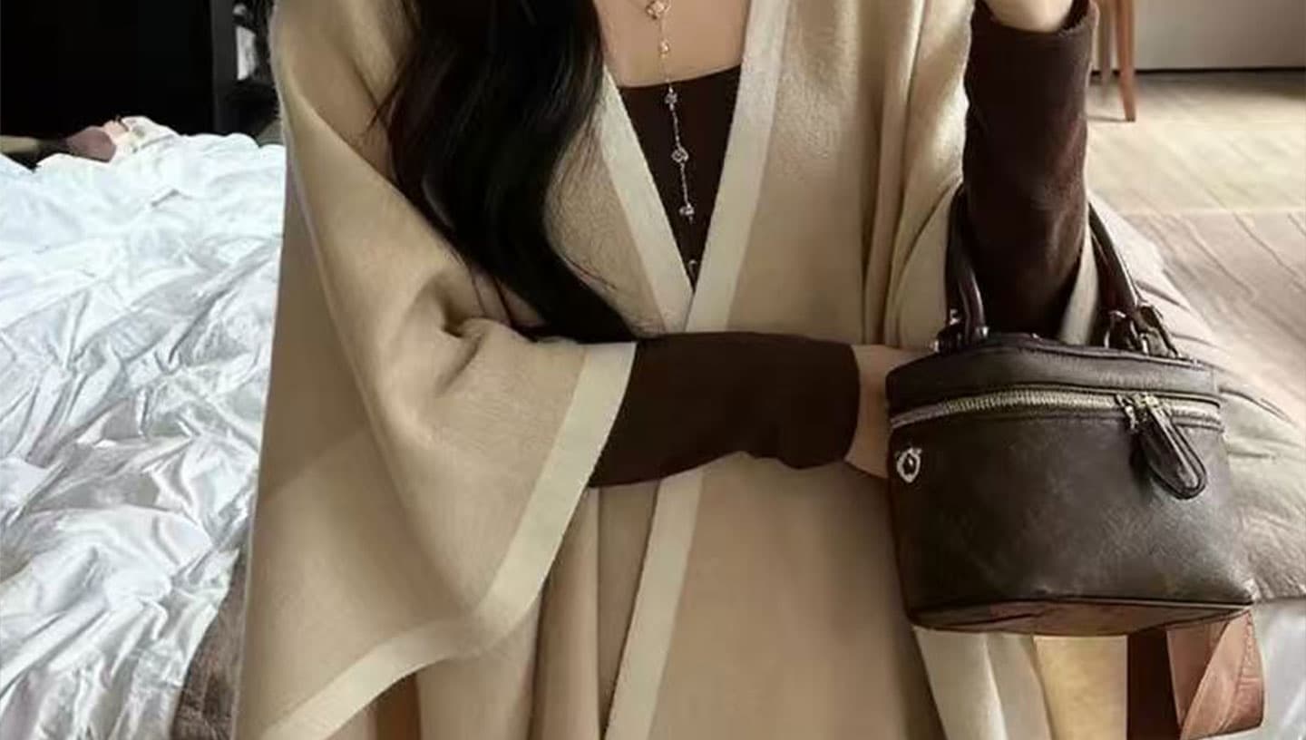 이른 가을 느긋한 오래된 돈 바람 양모 망토 숄 니트 오픈 가디건 두꺼운 롱 스커트 세트 상세 이미지 30