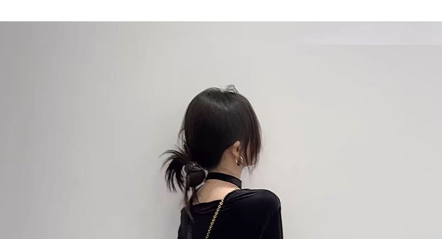 빅 사이즈 가을 고급 센스 행침 목 비스듬한 어깨 긴팔 벨벳 맨위 레오파드 무늬 반신 롱 스커트 착용 가져 가라. 세트 상세 이미지 32