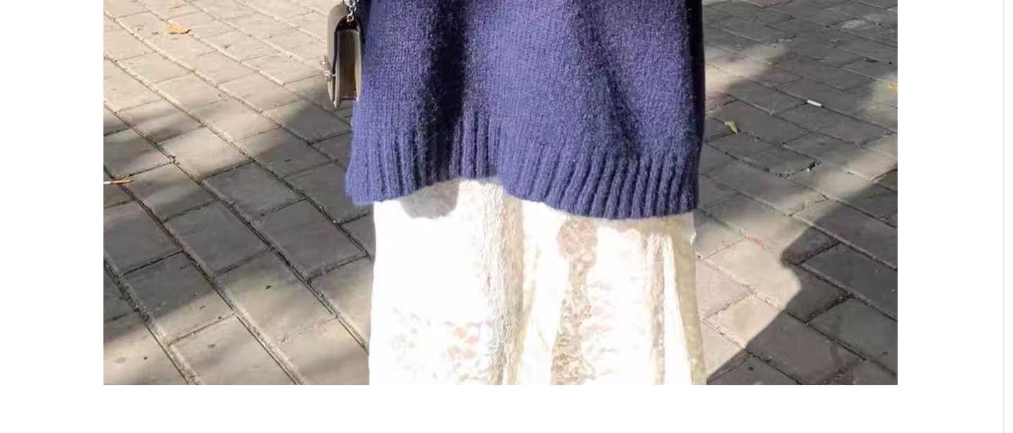 실사 가을로 한 부서 착용 가져 가라. 전체 집합 루즈핏 느긋한 바람 V넥 스웨터 슬립 드레스 3 세트 상세 이미지 32