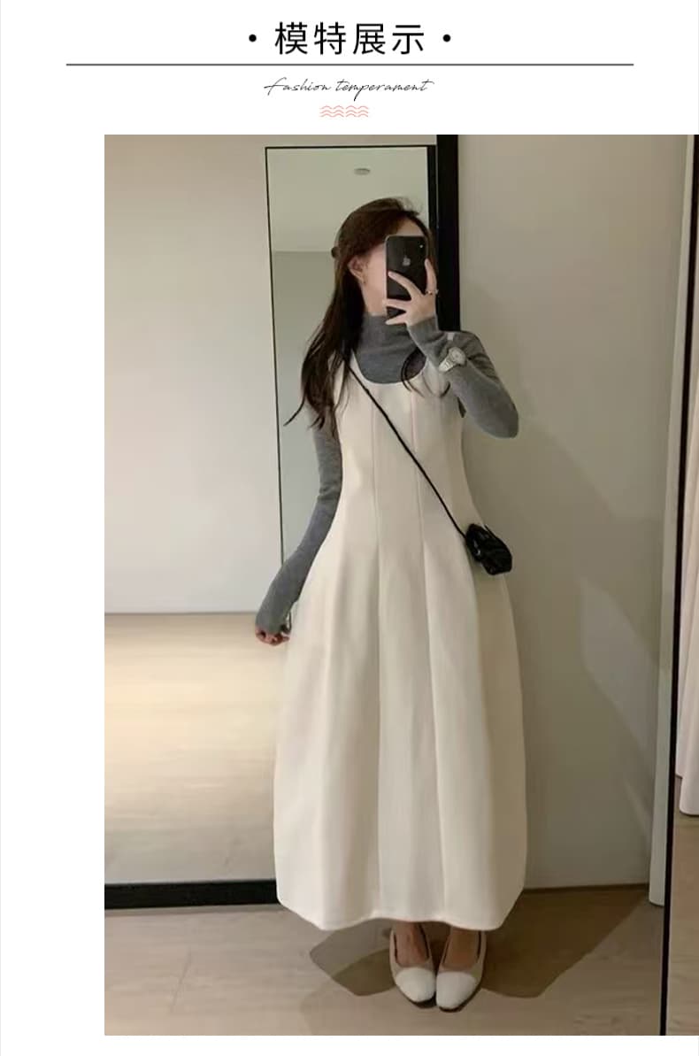 재고 있음 빅 사이즈 임산부 연령 감소 기본 셔츠 스택 착용 조끼 모직 꽃밭 캐주얼 부드러운 바람 세트 상세 이미지 10