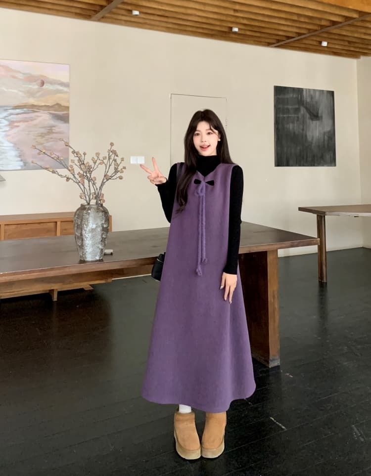 실사 2026 새로운 출산 착용 가을 겨울 의류 양털 멜빵 스커트 예쁜 스웨터 투피스 세트 상세 이미지 11