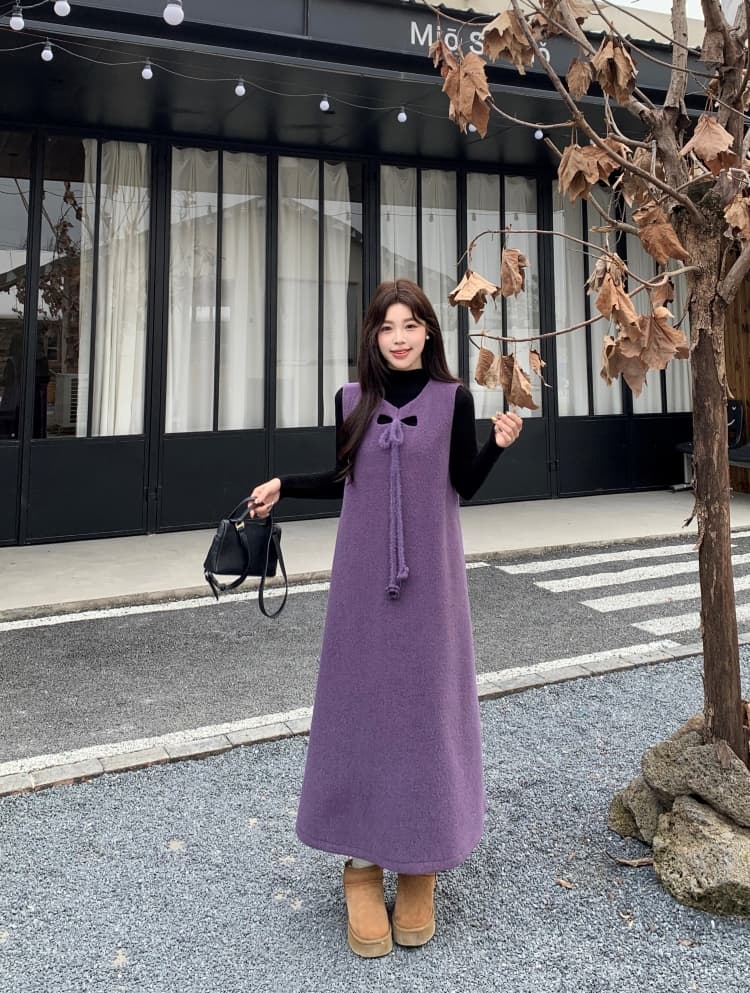 실사 2026 새로운 출산 착용 가을 겨울 의류 양털 멜빵 스커트 예쁜 스웨터 투피스 세트 상세 이미지 12