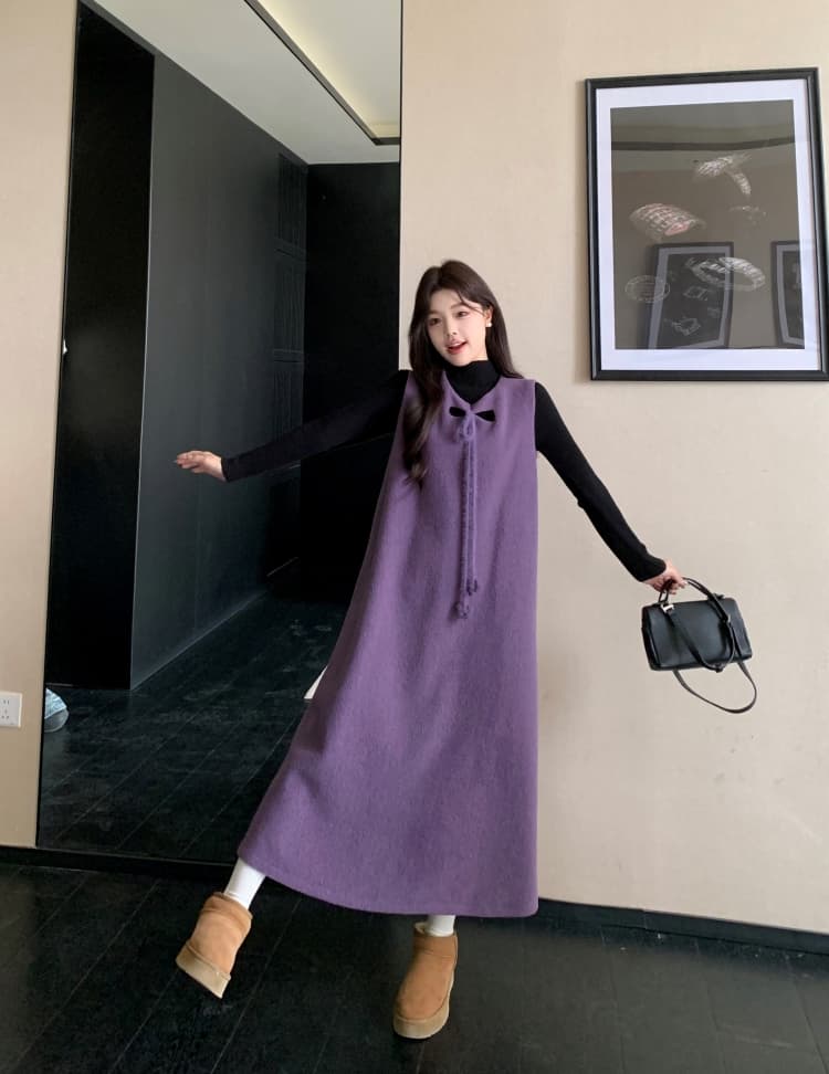 실사 2026 새로운 출산 착용 가을 겨울 의류 양털 멜빵 스커트 예쁜 스웨터 투피스 세트 상세 이미지 18