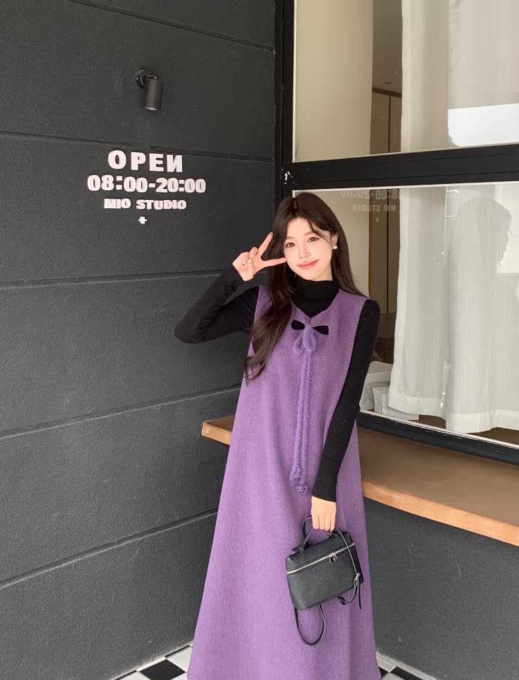 실사 2026 새로운 출산 착용 가을 겨울 의류 양털 멜빵 스커트 예쁜 스웨터 투피스 세트 상세 이미지 19