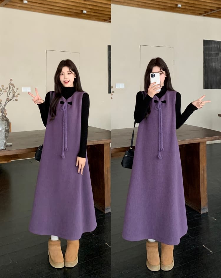 실사 2026 새로운 출산 착용 가을 겨울 의류 양털 멜빵 스커트 예쁜 스웨터 투피스 세트 상세 이미지 20