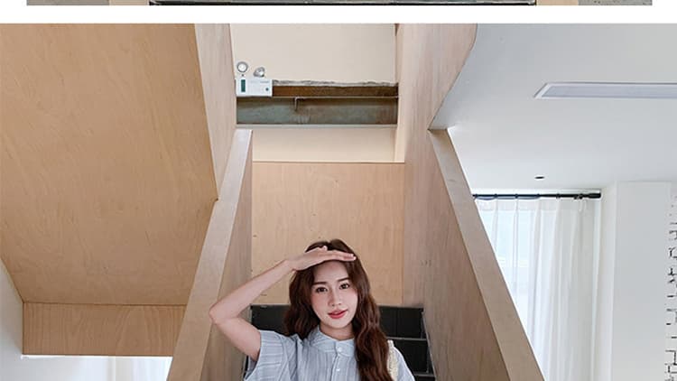 지금 2026 새로운 출산 착용 여름 드레스 블루 스트라이프 반팔 셔츠 치마 화이트 레이스 반신 치마 세트 상세 이미지 44