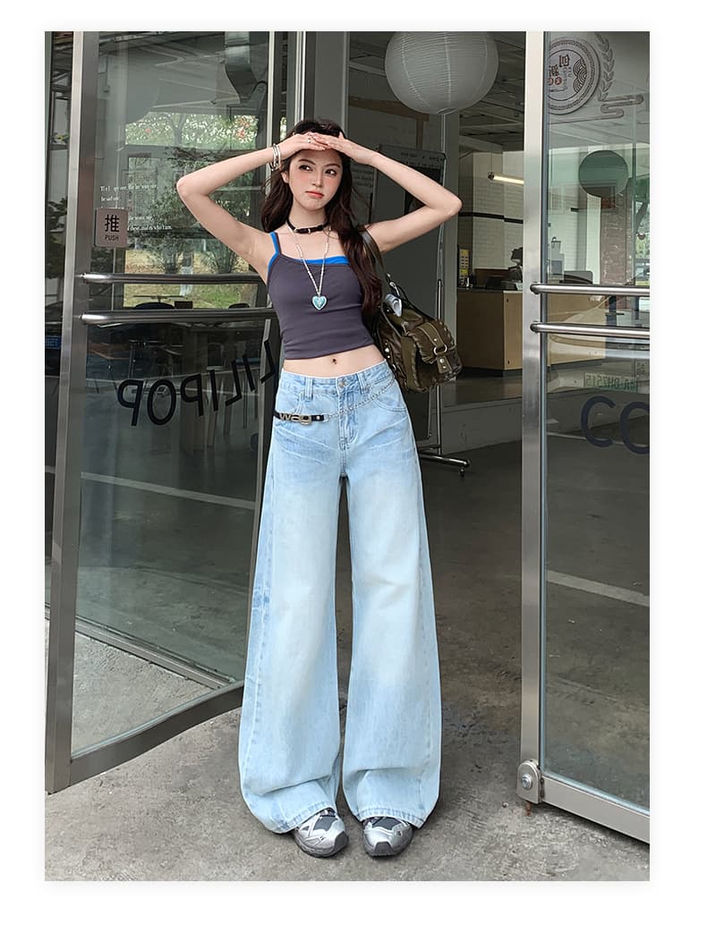 폭발 아메리칸 레트로 마 오래된 고양이 반드시 압력 주름 루즈핏 넓은 다리 2026 새로운 청바지 상세 이미지 6