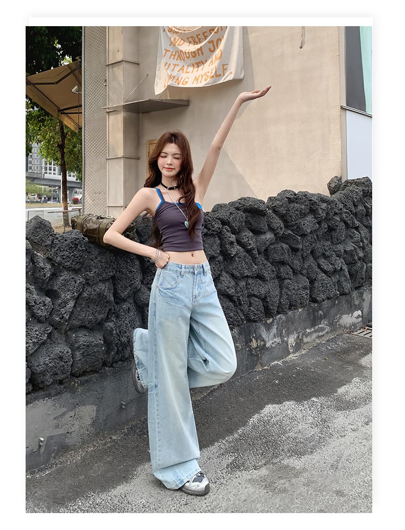 폭발 아메리칸 레트로 마 오래된 고양이 반드시 압력 주름 루즈핏 넓은 다리 2026 새로운 청바지 상세 이미지 14