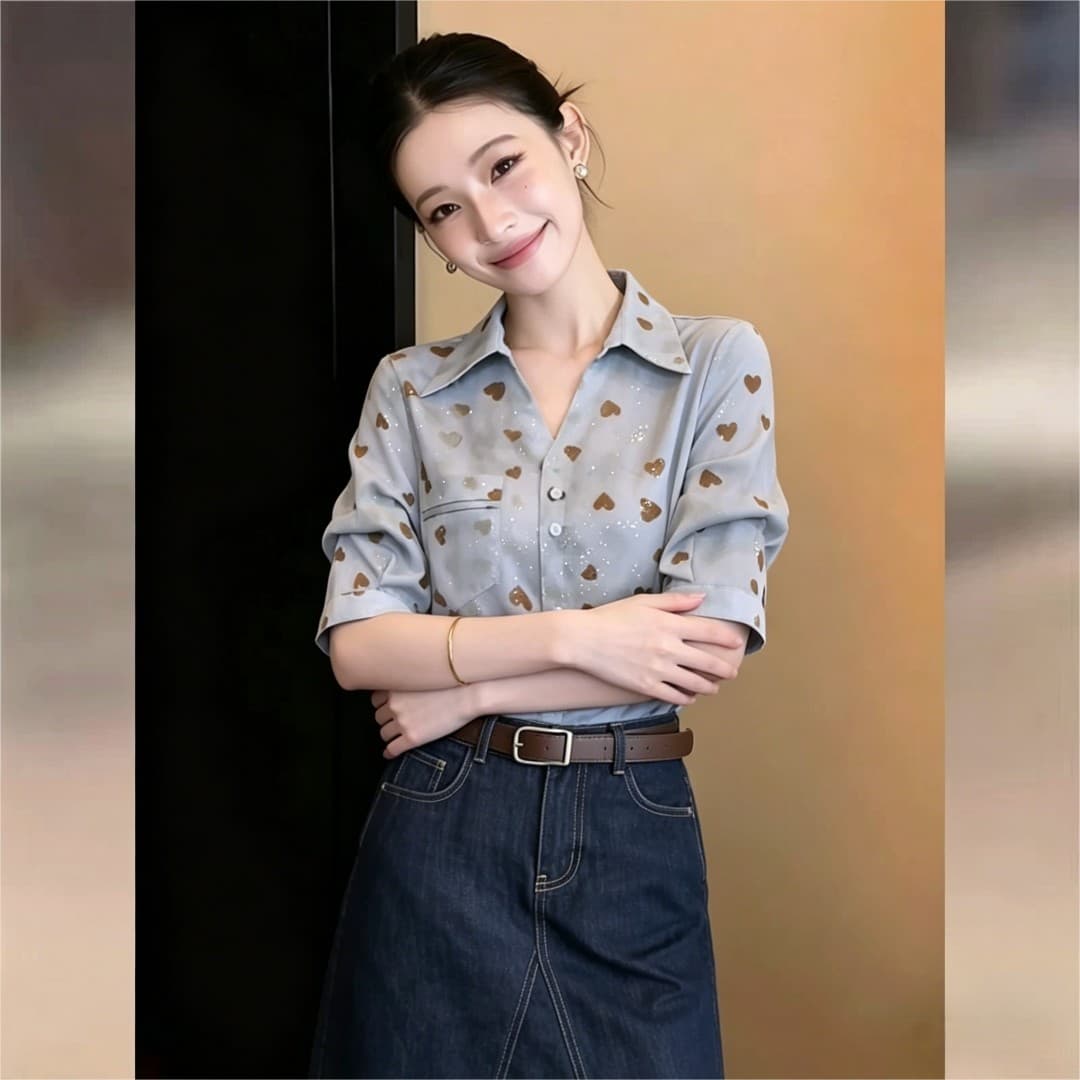 실사 한 스타일 레트로 패션 폴로 칼라 품격 반팔 셔츠 2026 여름 새로운 출퇴근 다용도 맨위 상세 이미지 4