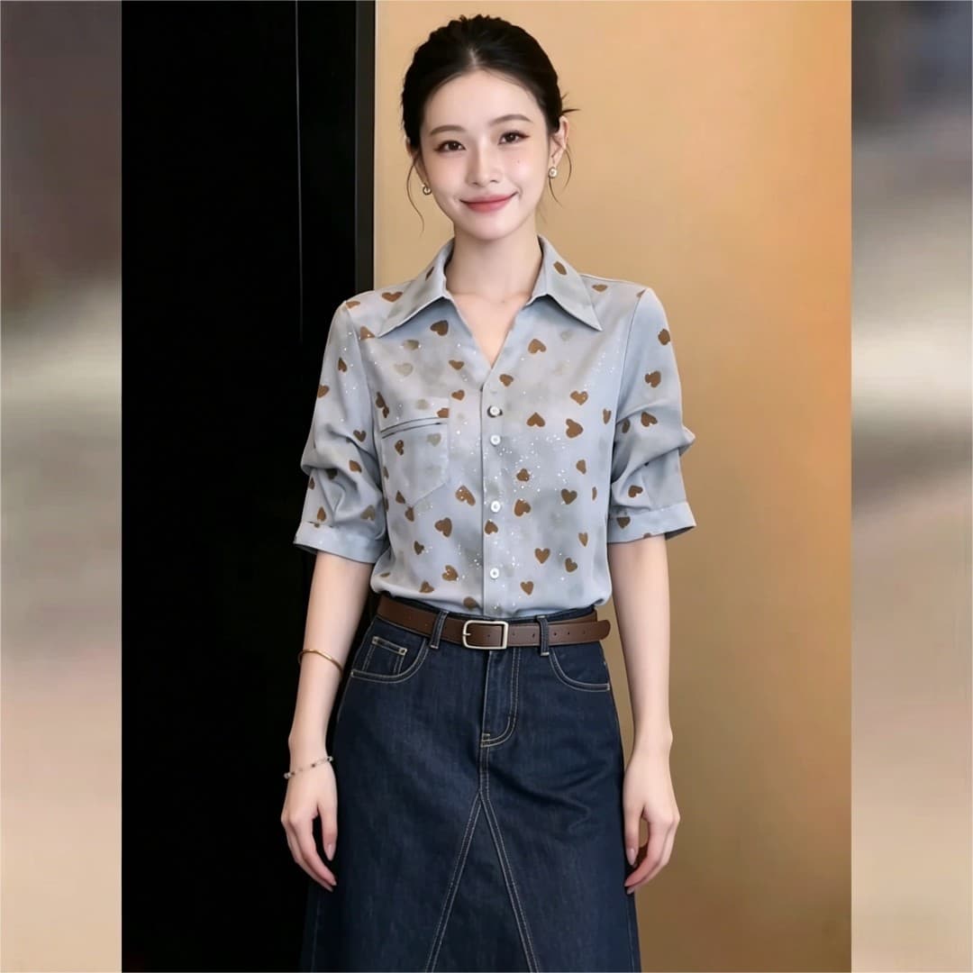 실사 한 스타일 레트로 패션 폴로 칼라 품격 반팔 셔츠 2026 여름 새로운 출퇴근 다용도 맨위 상세 이미지 7