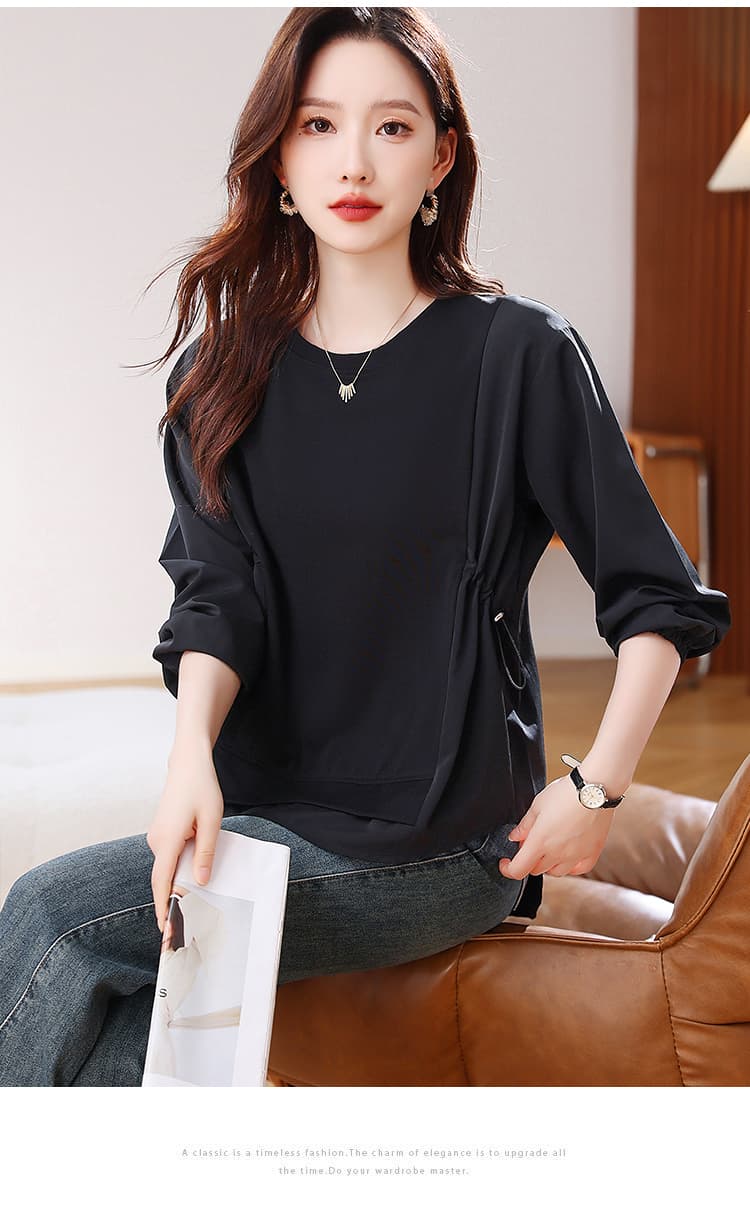 2026 가을 새로운 여성 의류 긴팔 셔츠 패션 지방 mm 빅 사이즈 루즈핏 슬림해 보이는 연령 감소 표지 배 셔츠 여성 상세 이미지 14