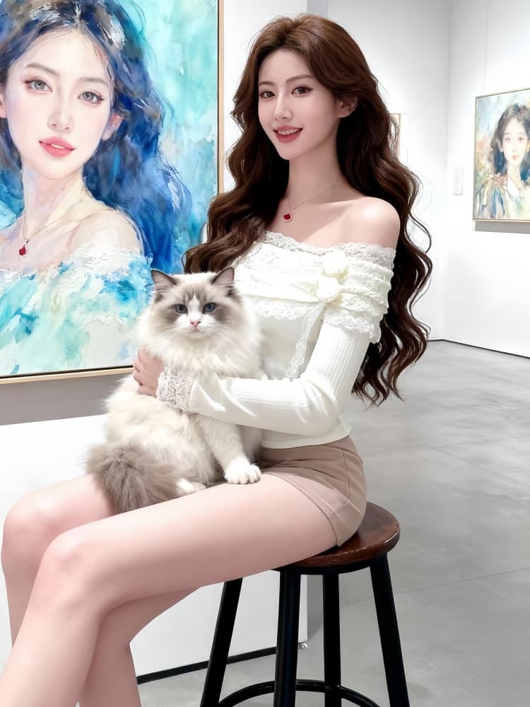 2026 봄 프랑스식 분위기 센스 레이스 조각 한 단어 오프숄더 기본 셔츠 여성 3 차원 꽃 아름다운 맨위 트렌디