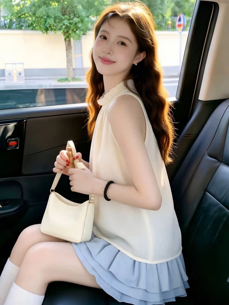 행침 목 칼라 시폰 셔츠 여성 2026 여름 새로운 해변가 착용 가져 가라. 연령 감소 다용도 슈퍼 잘 생긴 오프숄더 연령 감소 작은 셔츠 상세 이미지 5