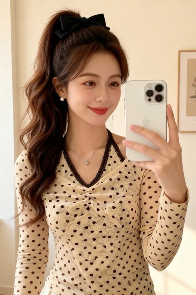 순수한 욕망 바람 핫걸 레이스 조각 행침 목 페이크 레이어드 작은 셔츠 여성 의류 가을 새로운 미니멀리즘 품격 슬림해 보이는 맨위 이미지 5