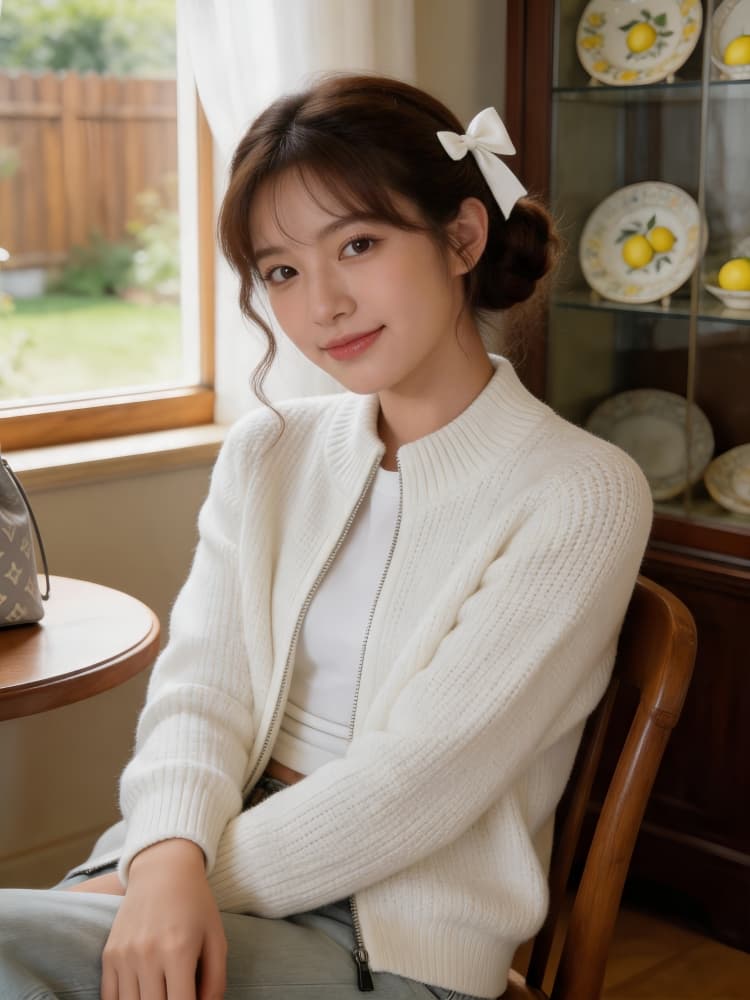 질감 센스 스탠드 칼라 지퍼 니트 오픈 가디건 맨위 여성 2026 가을 겨울 새로운 다용도 몸매 가꾸기 슬림해 보이는 스웨터 코트 상세 이미지 2