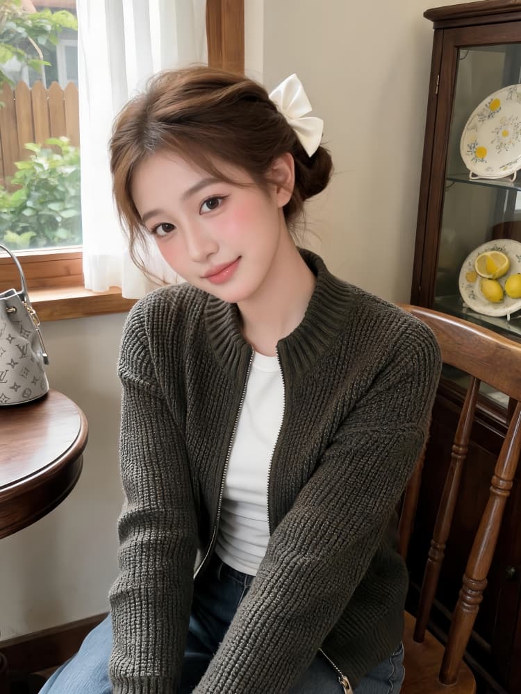 질감 센스 스탠드 칼라 지퍼 니트 오픈 가디건 맨위 여성 2026 가을 겨울 새로운 다용도 몸매 가꾸기 슬림해 보이는 스웨터 코트 상세 이미지 4