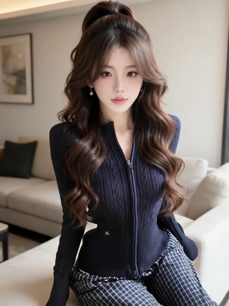 2026 가을 겨울 새로운 한 부서 착용 가져 가라. 디자인 센스 몸매 가꾸기 니트 오픈 가디건 고유 한 아름다운 고급 센스 털 니트 스웨터 상세 이미지 4
