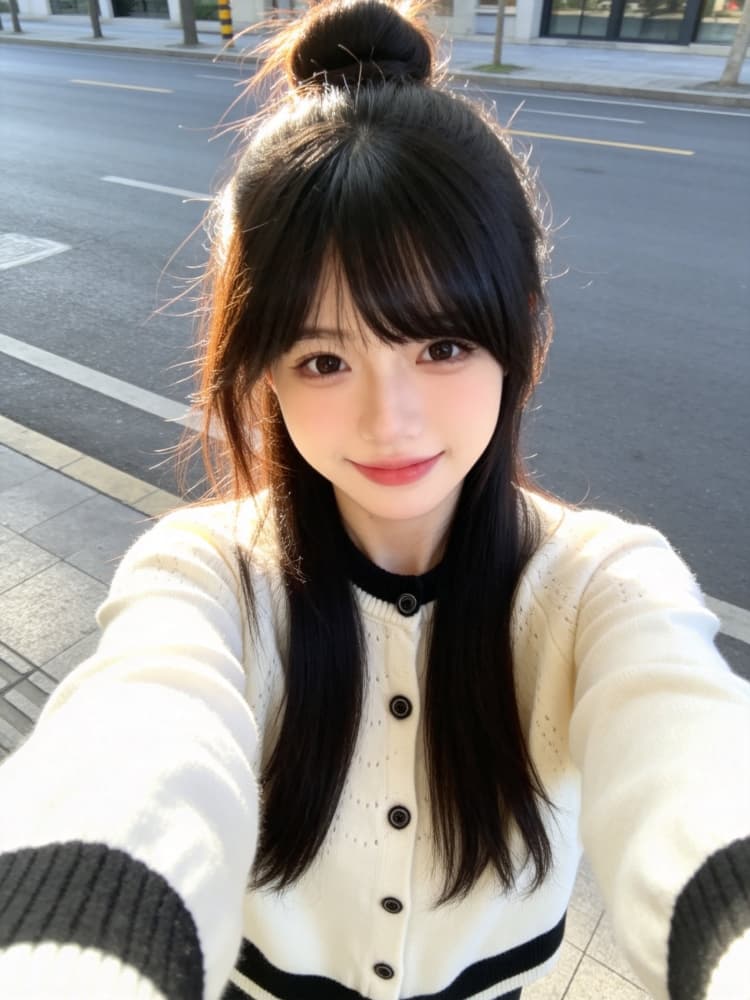 디자인 센스 패치워크 색상 홀로우 아웃 긴팔 니트 오픈 가디건 여성 가을 겨울 작은 키 부드러운 한 부서 부드러운 찹쌀 스웨터 코트 트렌디 이미지 2