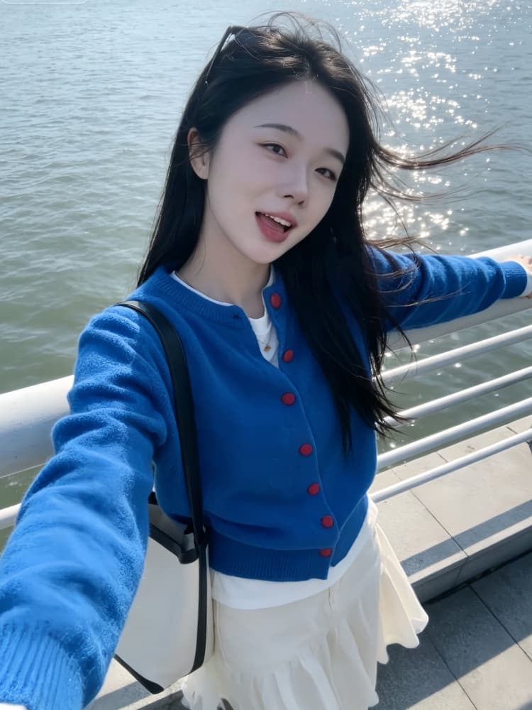 프랑스식 톰 글 래 원인 블루 부드러운 찹쌀 니트 스웨터 여성 코트 가을 겨울 새로운 루즈핏 느긋한 바람 오픈 가디건 맨위 외출용