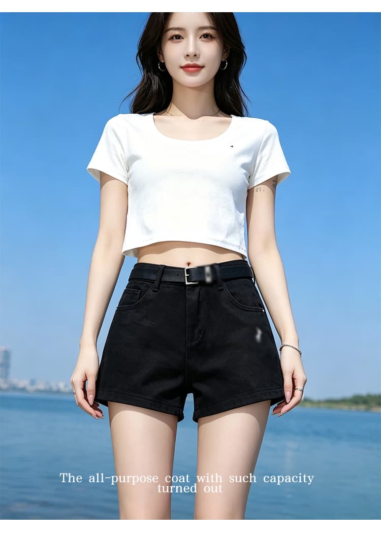 실사 패션 품격 2026 여성 여름 하이웨이스트 카키 색 정장 미니 스커트 백 핫걸 캐주얼 만나는 부츠 바지 상세 이미지 13