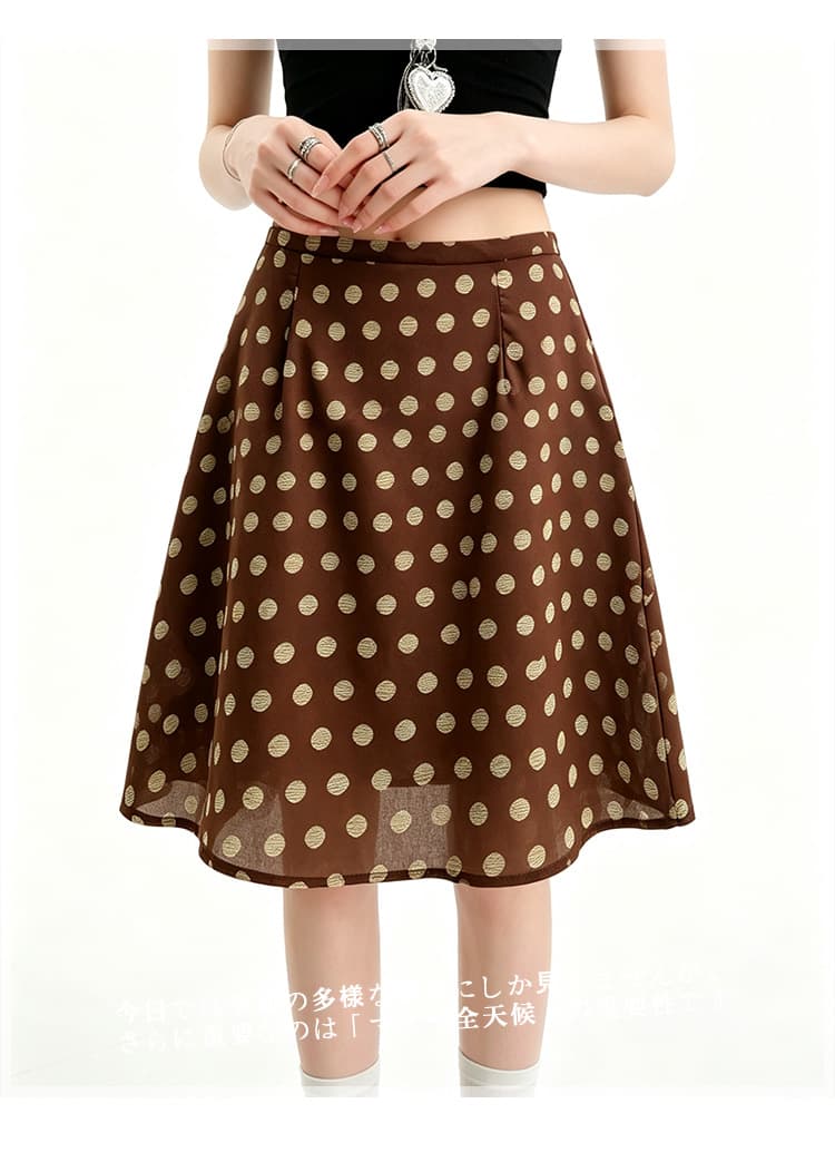 실사 한 부서 도트 무늬 반신 스커트 여성 2026 여름 새로운 쉬폰 치마 하이웨이스트 타이트 스커트 작은 키 반 스커트 상세 이미지 13