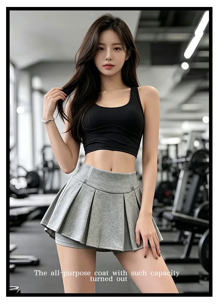 작은 키 플리츠 반신 스커트 여성 여름 노출 방지 바지 핫걸 슬림해 보이는 미니 치마 하이웨이스트 한 마디 미니 스커트 상세 이미지 13