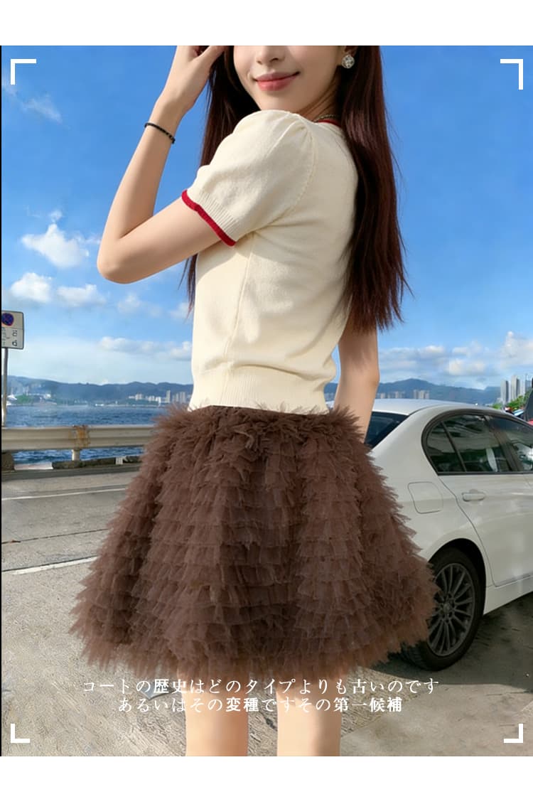 실사 인터넷 유명인 같은 단락 망사 케이크 드레스 여성 2026 새로운 핫걸 노출 방지 슬림해 보이는 한 마디 만나는 반신 스커트 상세 이미지 30
