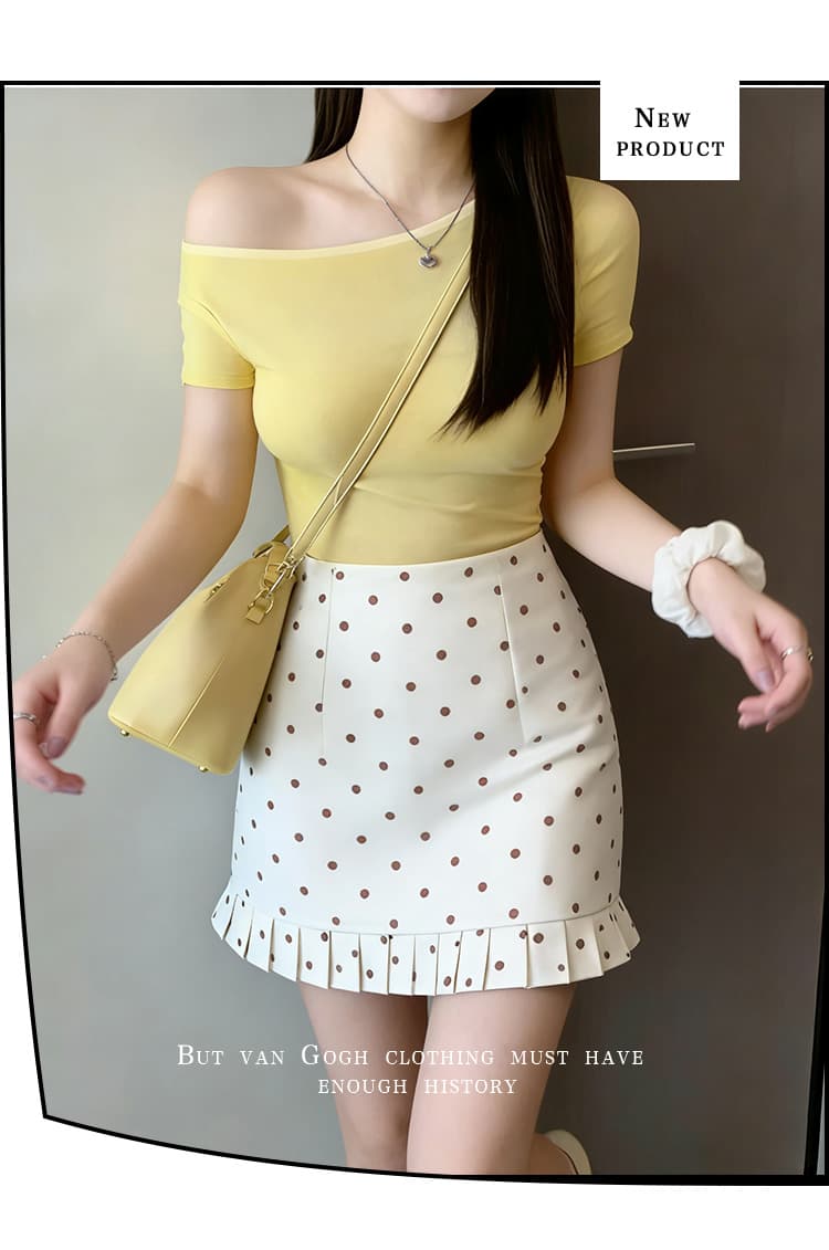 실사 프랑스식 화이트 도트 무늬 반신 스커트 여성 봄 여름 레트로 연령 감소 자매 하이웨이스트 타이트 스커트 한 마디 도트 짧은 치마 상세 이미지 23