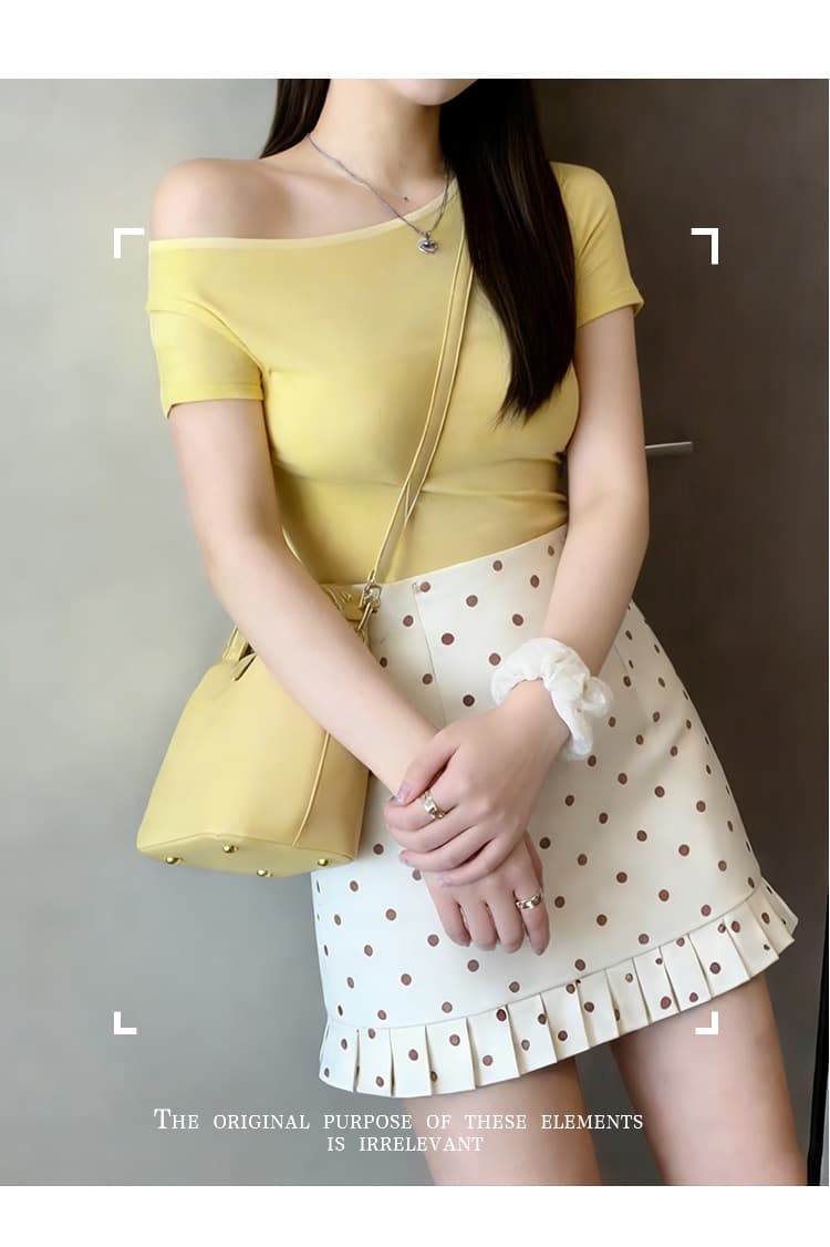 실사 프랑스식 화이트 도트 무늬 반신 스커트 여성 봄 여름 레트로 연령 감소 자매 하이웨이스트 타이트 스커트 한 마디 도트 짧은 치마 상세 이미지 27
