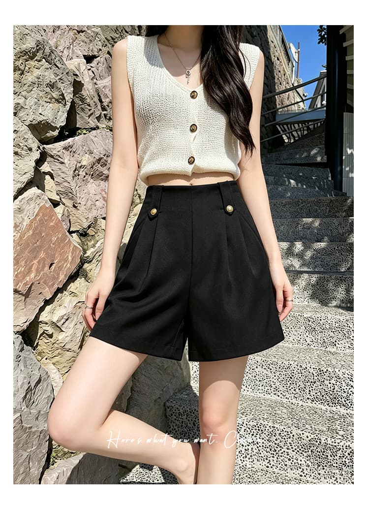 실사 도루 센스 웨스트 로드 중 한 마디 와이드 레그 팬츠 반바지 2026 루즈핏 슬림해 보이는 하이웨이스트 캐주얼 바지 외출용 부츠 바지 상세 이미지 1