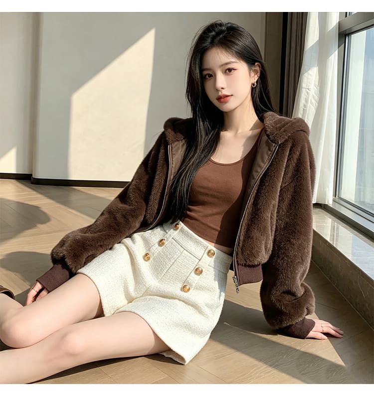 실사 털 모직 한 마디 와이드 레그 팬츠 반바지 이중 버튼 루즈핏 슬림해 보이는 하이웨이스트 캐주얼 바지 레깅스 착용 어린이 상세 이미지 13