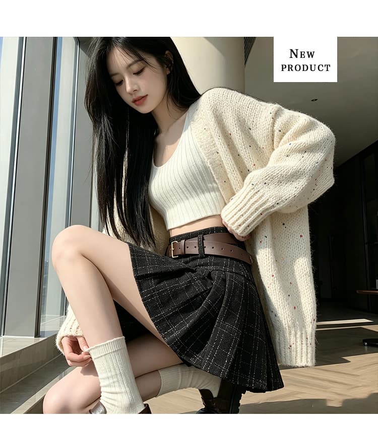 실사 2026 가을 겨울 노출 방지 레트로 하이웨이스트 체크무늬 플리츠 반신 여성 새로운 핫걸 미니 스커트 달콤한 매운맛 치마 상세 이미지 11