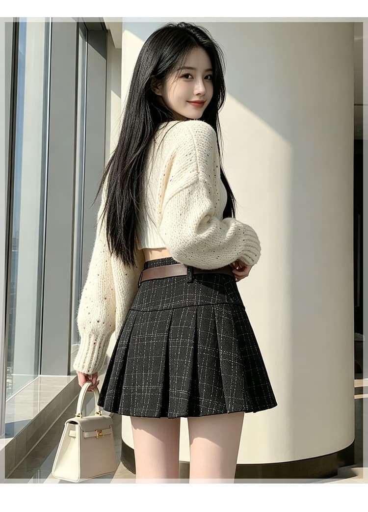실사 2026 가을 겨울 노출 방지 레트로 하이웨이스트 체크무늬 플리츠 반신 여성 새로운 핫걸 미니 스커트 달콤한 매운맛 치마 상세 이미지 13