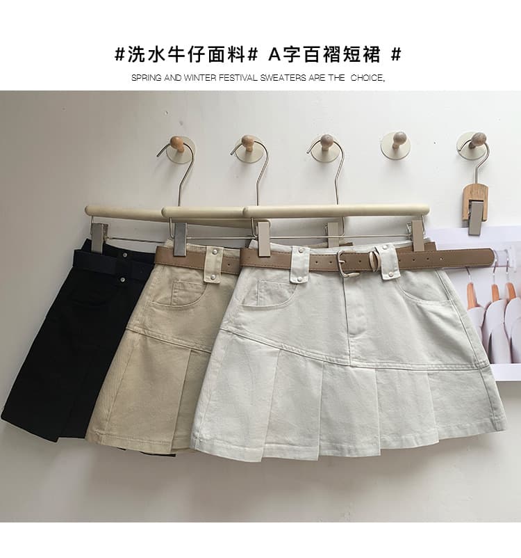실사 가을 달콤한 차가운 핫걸 학원 플리츠 스커트 여성 작은 키 연령 감소 다용도 한 마디 캐주얼 반신 미니 스커트 상세 이미지 2