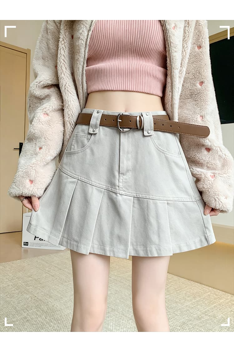 실사 가을 달콤한 차가운 핫걸 학원 플리츠 스커트 여성 작은 키 연령 감소 다용도 한 마디 캐주얼 반신 미니 스커트 상세 이미지 11