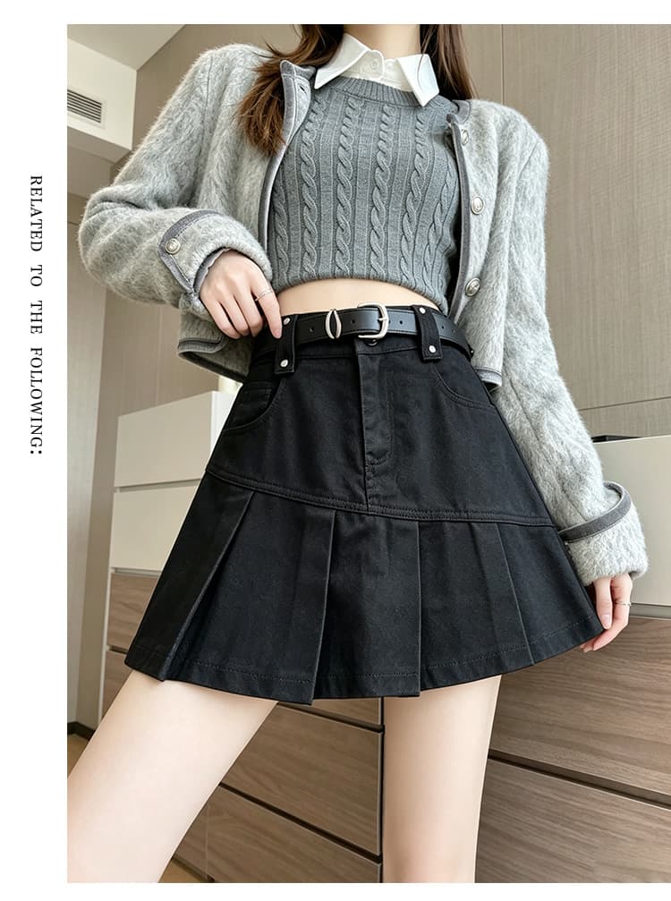 실사 가을 달콤한 차가운 핫걸 학원 플리츠 스커트 여성 작은 키 연령 감소 다용도 한 마디 캐주얼 반신 미니 스커트 상세 이미지 16