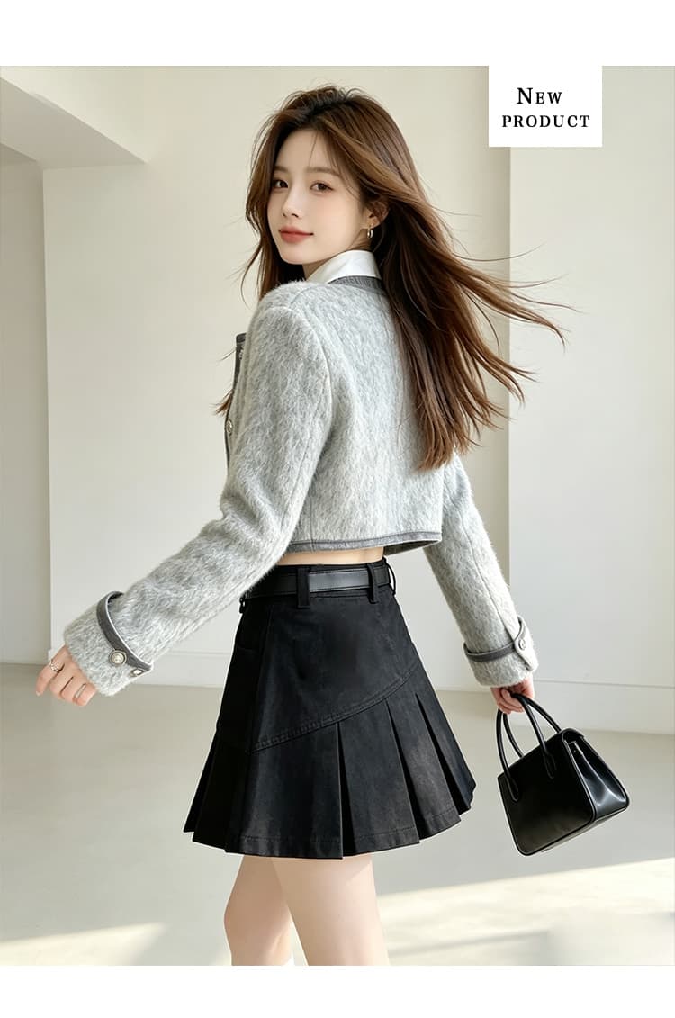 실사 가을 달콤한 차가운 핫걸 학원 플리츠 스커트 여성 작은 키 연령 감소 다용도 한 마디 캐주얼 반신 미니 스커트 상세 이미지 17