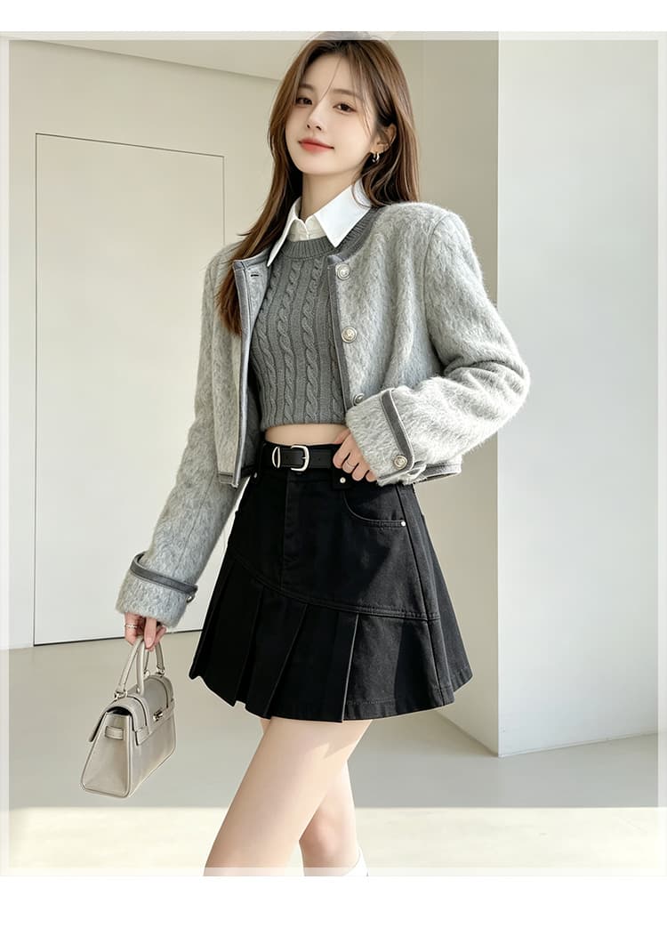 실사 가을 달콤한 차가운 핫걸 학원 플리츠 스커트 여성 작은 키 연령 감소 다용도 한 마디 캐주얼 반신 미니 스커트 상세 이미지 19
