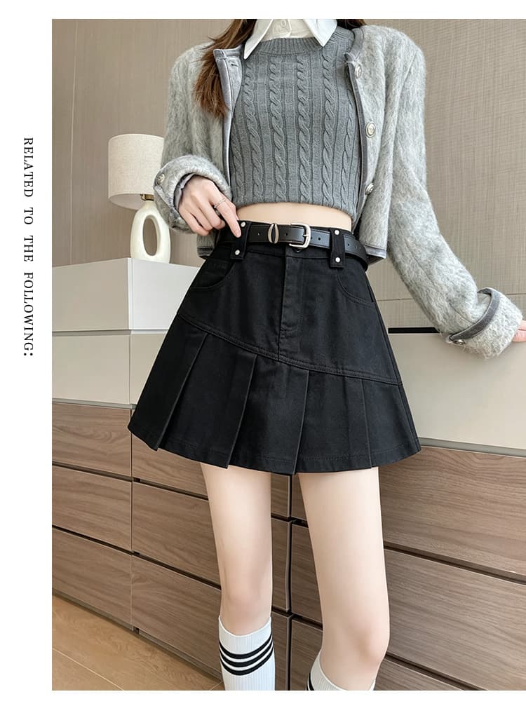 실사 가을 달콤한 차가운 핫걸 학원 플리츠 스커트 여성 작은 키 연령 감소 다용도 한 마디 캐주얼 반신 미니 스커트 상세 이미지 23