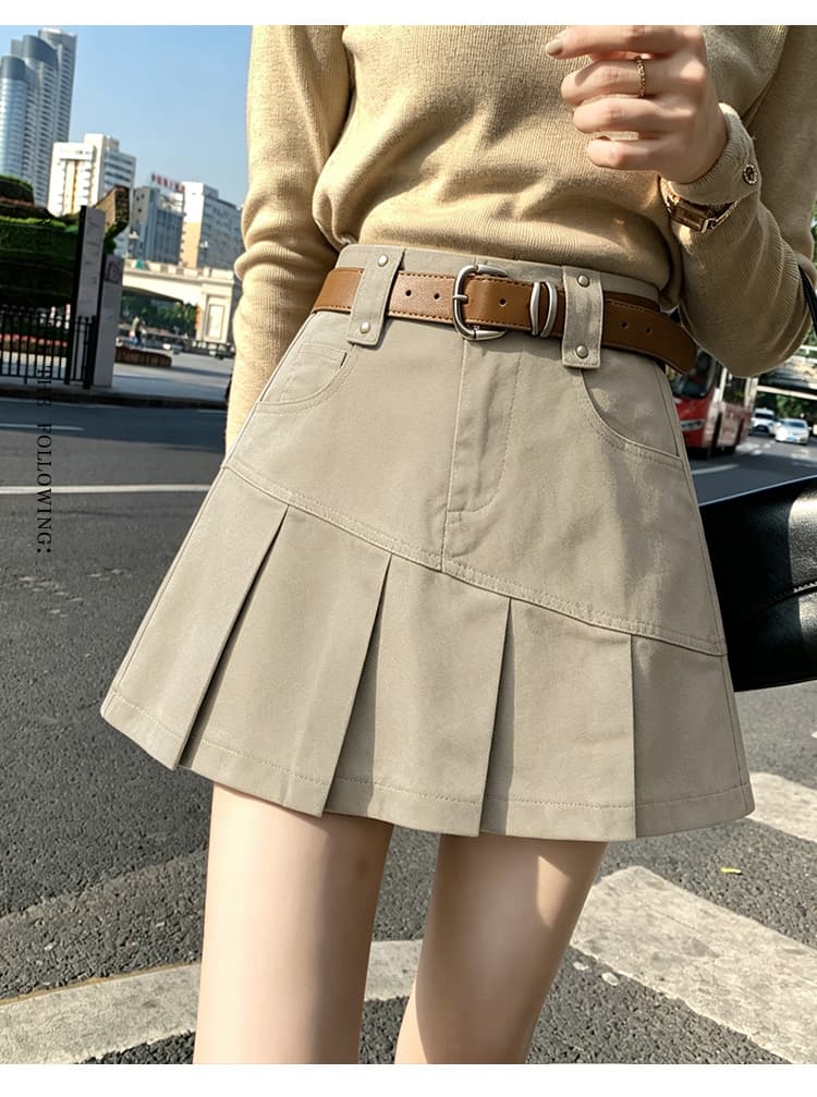 실사 가을 달콤한 차가운 핫걸 학원 플리츠 스커트 여성 작은 키 연령 감소 다용도 한 마디 캐주얼 반신 미니 스커트 상세 이미지 30