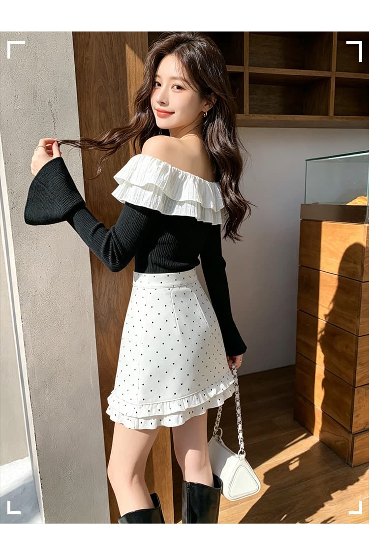 실사 프릴 도트 무늬 반신 스커트 타이트 스커트 미니 스커트 여성 2026 년 새로운 반 스커트 한 마디 miu 부서 착용 가져 가라. 치마 상세 이미지 17