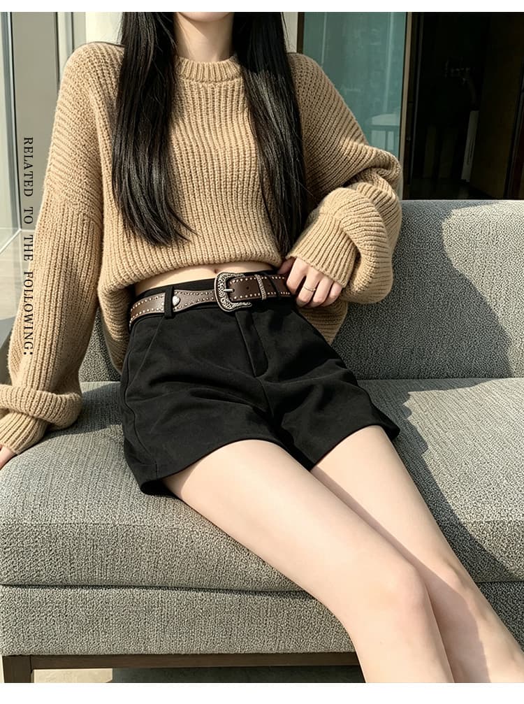 실사 사슴 캐시미어 반바지 여성 가을 겨울철 외출용 바지 2026 새로운 하이웨이스트 타이트 레깅스 핫 바지 부츠 팬츠 상세 이미지 16