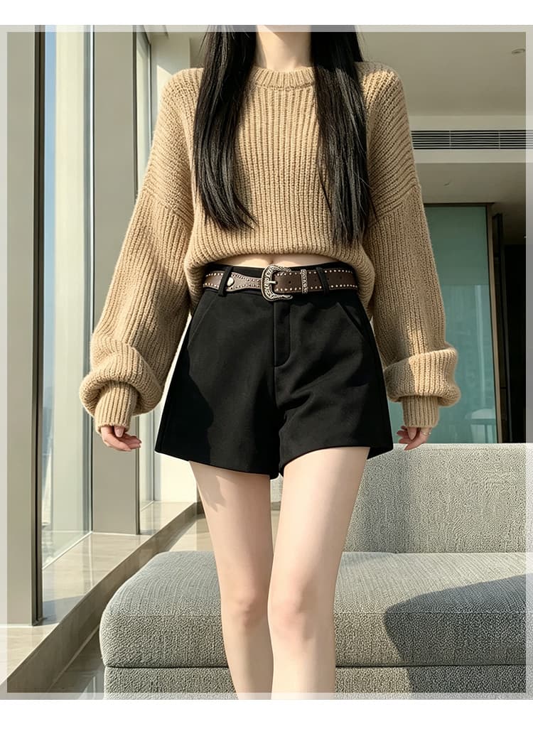 실사 사슴 캐시미어 반바지 여성 가을 겨울철 외출용 바지 2026 새로운 하이웨이스트 타이트 레깅스 핫 바지 부츠 팬츠 상세 이미지 19